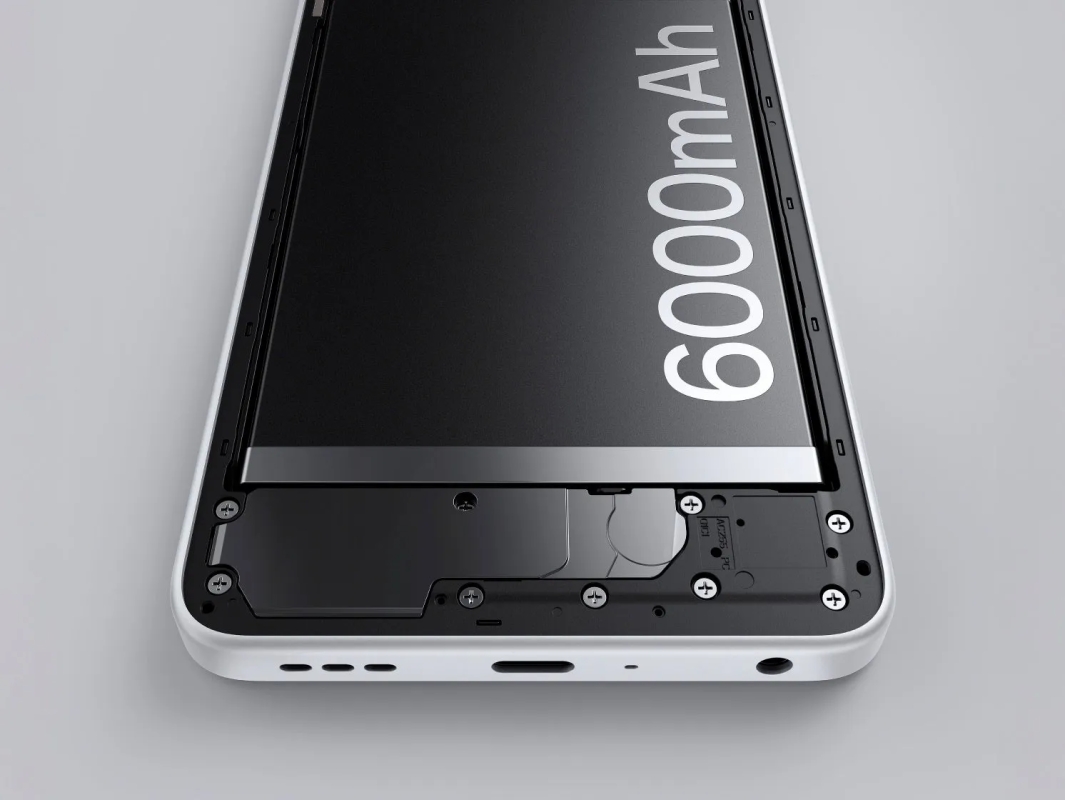 スマートフォンの内部構造、バッテリー容量6000mAh