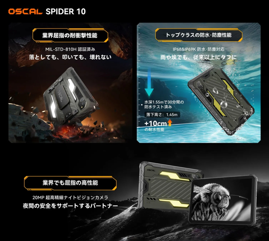 OSCAL SPIDER 10 耐衝撃 防水 防塵 ナイトビジョンカメラ