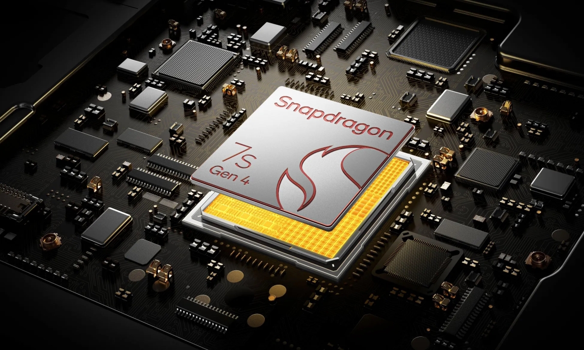 Snapdragon 7S Gen 4プロセッサのクローズアップ画像