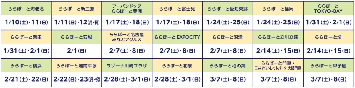 ららぽーとイベントスケジュール