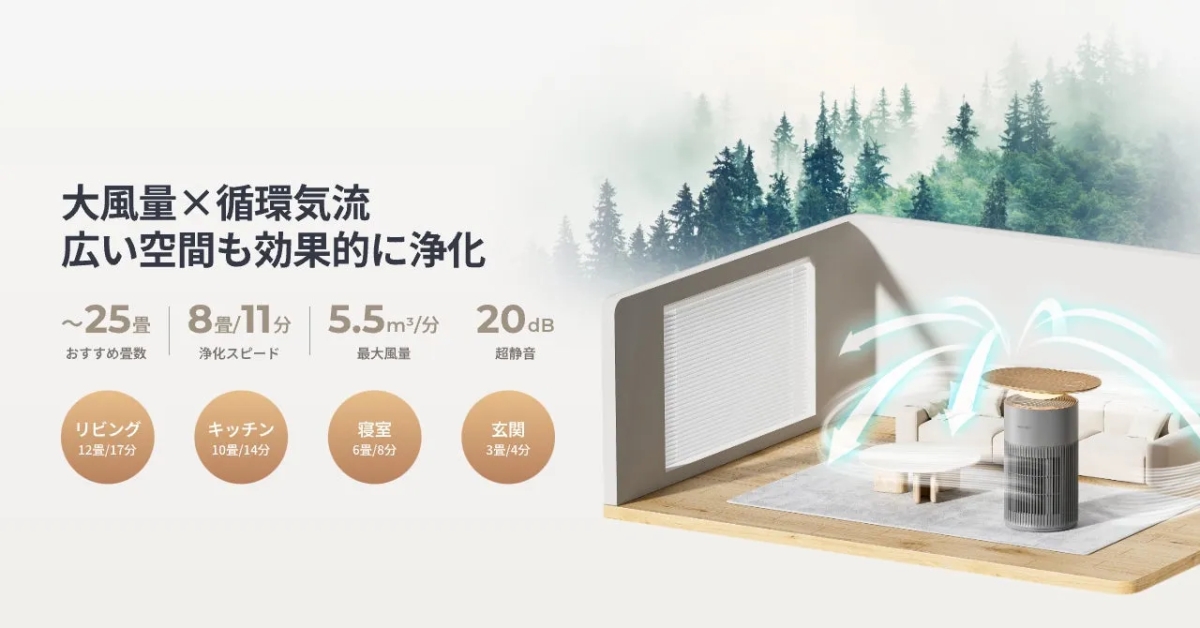 空気清浄機の製品広告