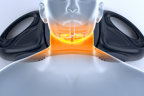 首に装着するデバイスのイラスト