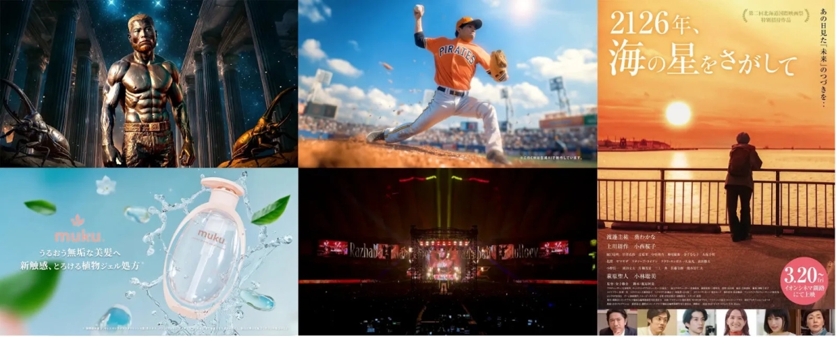 生成AI活用映像事例のコラージュ