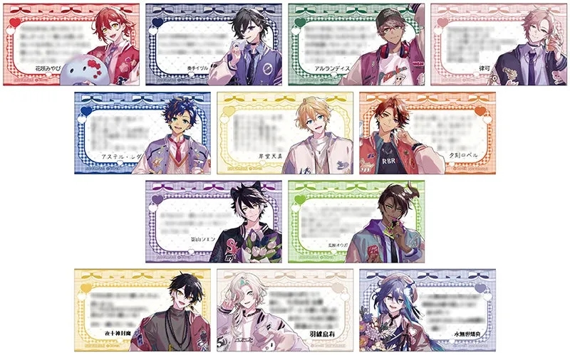 VTuberのイラストが描かれたカードが複数枚並んでいる画像です。各カードにはVTuberの名前が記載されています。