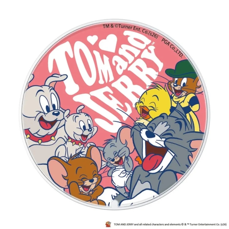 トムとジェリーのキャラクターが描かれた丸いイラスト