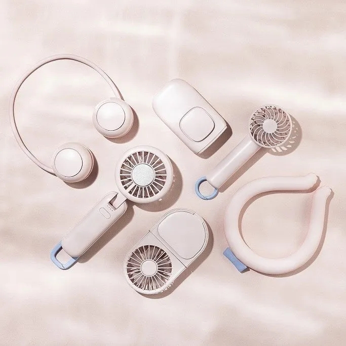 白とピンクの扇風機