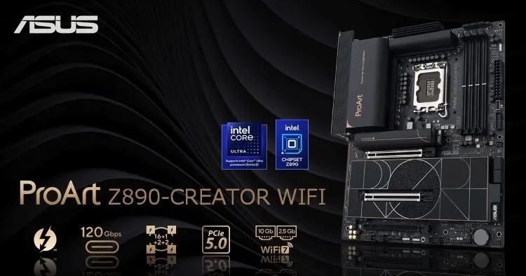 ASUSのProArt Z890-CREATOR WIFIマザーボードの画像です。