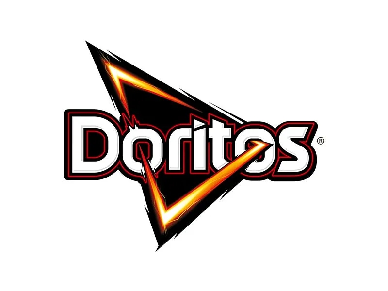 白い背景に配置されたDoritosのロゴ。