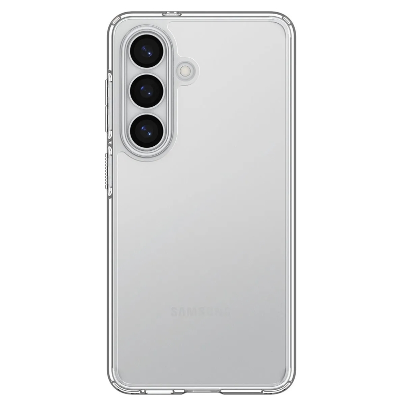 透明のスマートフォンケースに入ったSamsungスマートフォン
