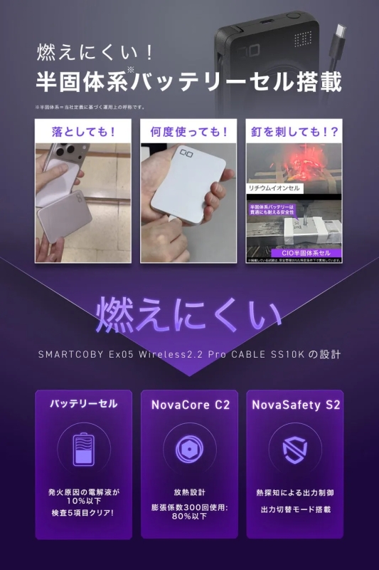 半固体系バッテリーセル採用